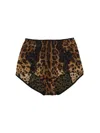 Dolce & Gabbana Satin Culottes With Animal Print And Lace