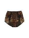 Dolce & Gabbana Satin Culottes With Animal Print And Lace In Multicolor