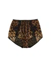 Dolce & Gabbana Satin Culottes With Animal Print And Lace In Multicolour