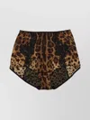 Dolce & Gabbana Satin Culottes With Animal Print And Lace