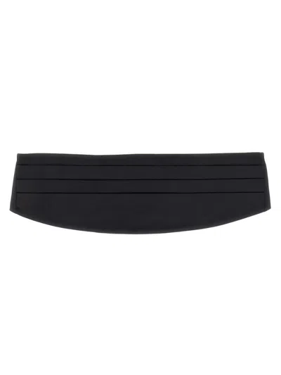 Dolce & Gabbana Silk Satin Cummerbund Belt In Black