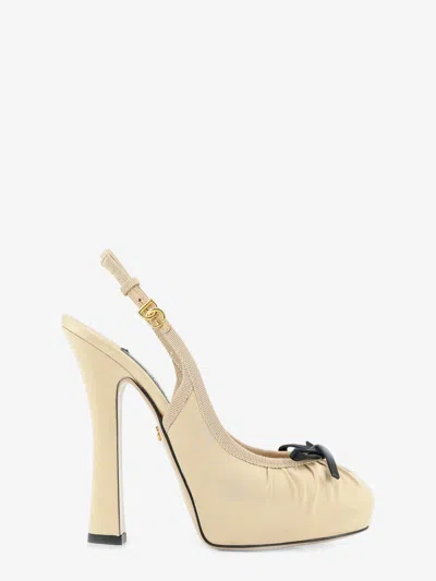 Dolce & Gabbana Satin Décolleté In Neutral
