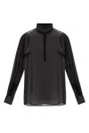 Dolce & Gabbana Satin Detailed Chiffon Blouse In Nero