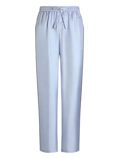 Dolce & Gabbana Satin Drawstring Trousers In Blue