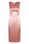 Dolce & Gabbana Silhouette Dress Slit Midi Satin Sleeveless