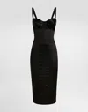Dolce & Gabbana Dolce&gabbana Draped Black Dress With Bra Detail In Black