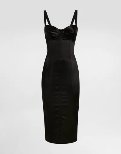 Dolce & Gabbana Satin Dress In Black