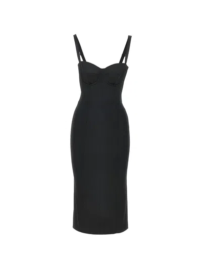 Dolce & Gabbana Satin Dress In Black