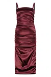 Dolce & Gabbana Satin Dress In Brown
