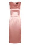 Dolce & Gabbana Satin Midi Dress In Pink