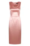 Dolce & Gabbana Satin Midi Dress In Pink
