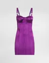 Dolce & Gabbana Satin Bustier Mini Dress In Purple