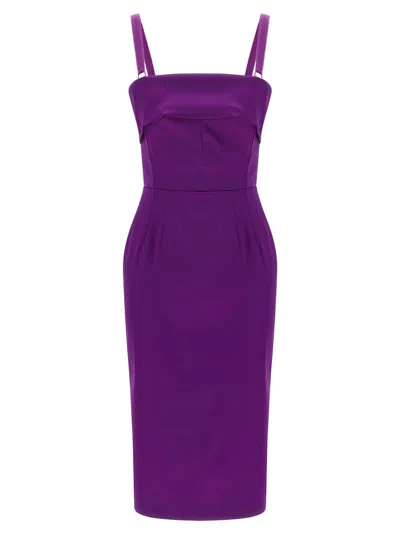 Dolce & Gabbana Satin Dress In Purple