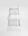 Dolce & Gabbana Satin Dress With Feathers In Metallic