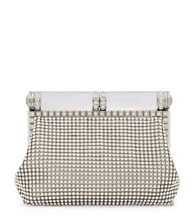 Dolce & Gabbana Satin Embellished Clutch Bag In Brown