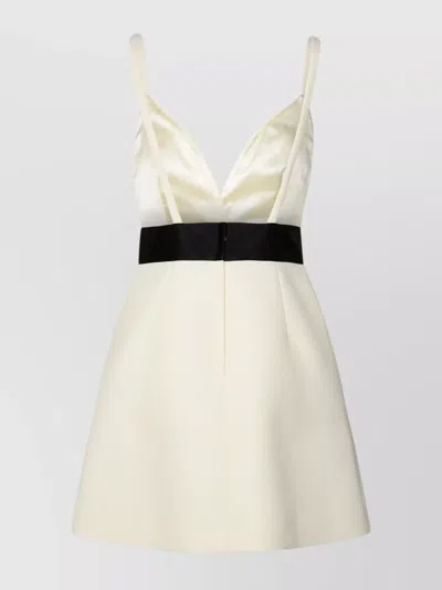 DOLCE & GABBANA SATIN FINISH A-LINE DRESS WITH SPAGHETTI STRAPS