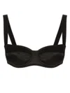 Dolce & Gabbana Satin-finish Balconette-style Bra In Black