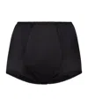 Dolce & Gabbana Stretch Satin High Waisted Briefs In Black