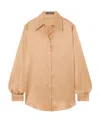 Dolce & Gabbana Satin-finish Silk Shirt In Nude