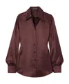 Dolce & Gabbana Satin-finish Silk Shirt In Red