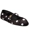 Dolce & Gabbana Odette Polka-dot Satin Ballet Flats