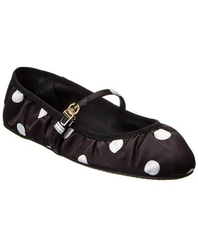 Dolce & Gabbana Satin Flat In Brown