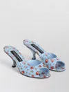 Dolce & Gabbana Keira Satin Mules With Little Roses Print In Blue