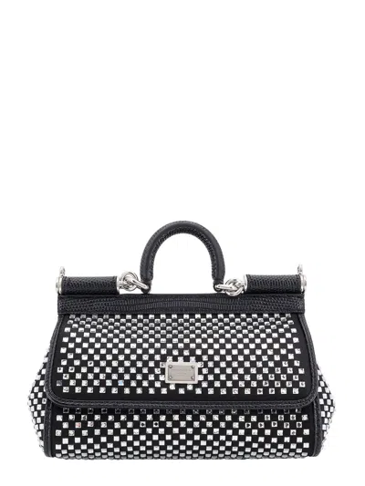 Dolce & Gabbana Satin Handbag With All-over Rhinestones