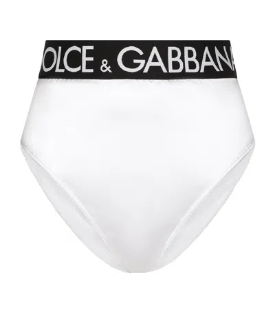 DOLCE & GABBANA SATIN HIGH-WAIST BRIEFS