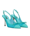 Dolce & Gabbana Leather And Mesh Pointed-toe Slingback Heel In Black