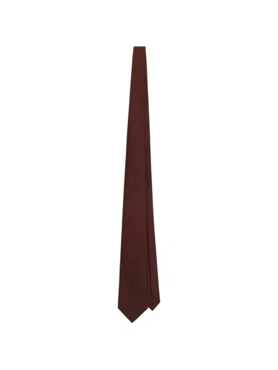 Dolce & Gabbana Satin Jacquard Tie In Brown
