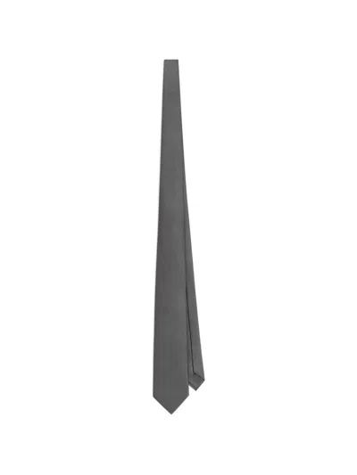 Dolce & Gabbana Satin Jacquard Tie In Gray