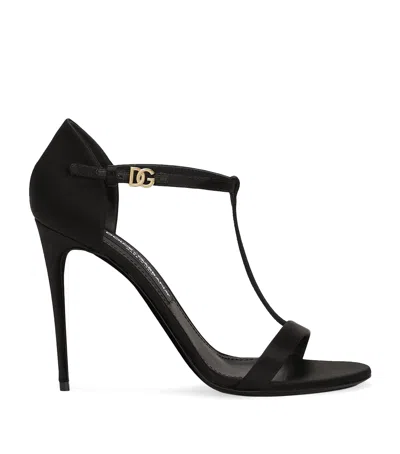 DOLCE & GABBANA SATIN KEIRA HEELED SANDALS 105