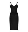 Dolce & Gabbana Satin And Lace Calf-length Corset Dress In Multi