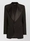 Dolce & Gabbana Satin Lapel Blazer Structured Shoulders Straight Hem In Brown