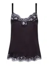Dolce & Gabbana Lingerie Top In Satin And Lace In Black