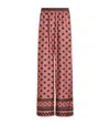 Dolce & Gabbana Silk Logo Print Wide-leg Trousers