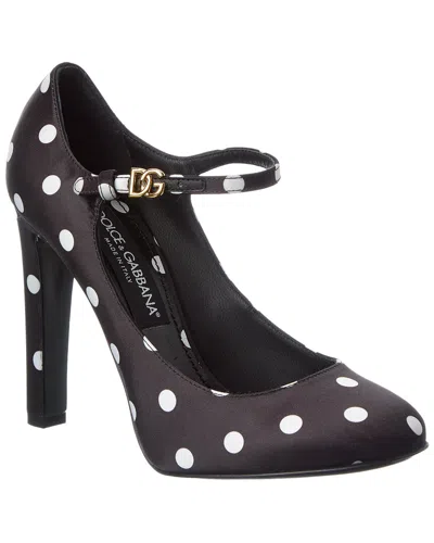 Dolce & Gabbana Satin Mary Jane Pump In Black