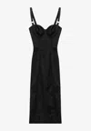Dolce & Gabbana Satin Bustier Longuette Dress In Black