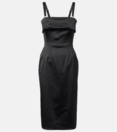 Dolce & Gabbana Satin Midi Dress In Black