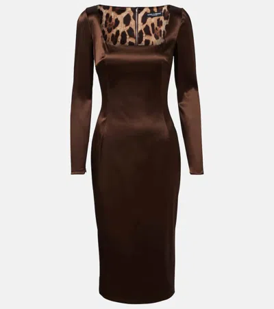 DOLCE & GABBANA SATIN MIDI DRESS