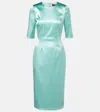 Dolce & Gabbana Satin Midi Dress In Green