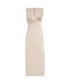 Dolce & Gabbana Satin Midi Dress In Nude
