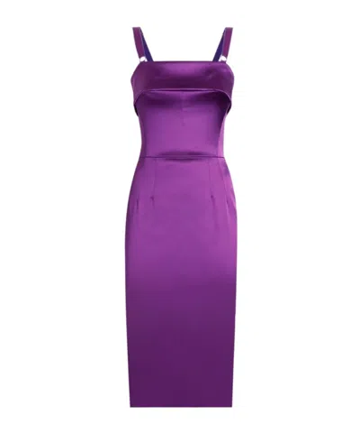 DOLCE & GABBANA DOLCE  GABBANA FOLDED EDGE SLEEVELESS MIDI DRESS