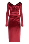 Dolce & Gabbana Woman Midi Dress Red Size 6 Acetate, Polyamide, Elastane In Red