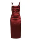 Dolce & Gabbana Satin Midi Dress Dolce E Gabbana In Red