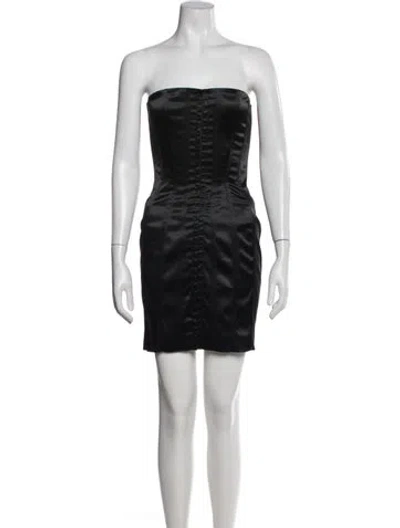 Pre-owned Dolce & Gabbana Satin Mini Dress W/ Tags In Blue