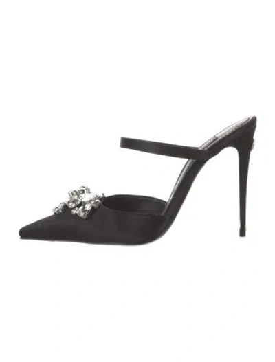 Pre-owned Dolce & Gabbana Satin Mules In Black