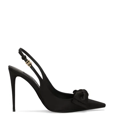 DOLCE & GABBANA SATIN MUN SLINGBACK PUMPS 105