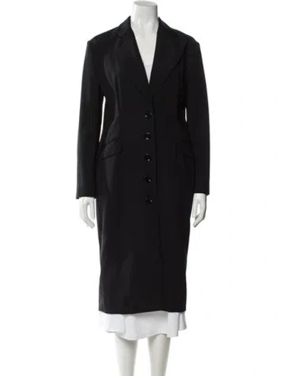 Pre-owned Dolce & Gabbana Satin Peacoat In Black